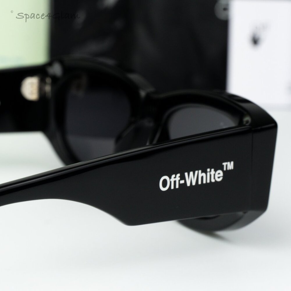 Off-White Men Sunglasses Black Grey Cat Eye OERI041 JOAN 1007 NEW AUTHENTIC - Picture 6 of 15